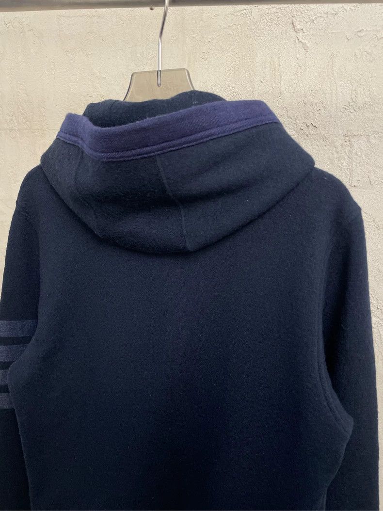 Thom Browne Thom browne blue four-striped hooded button wool cardigan j Size US XS / EU 42 / 0 - 5 Thumbnail