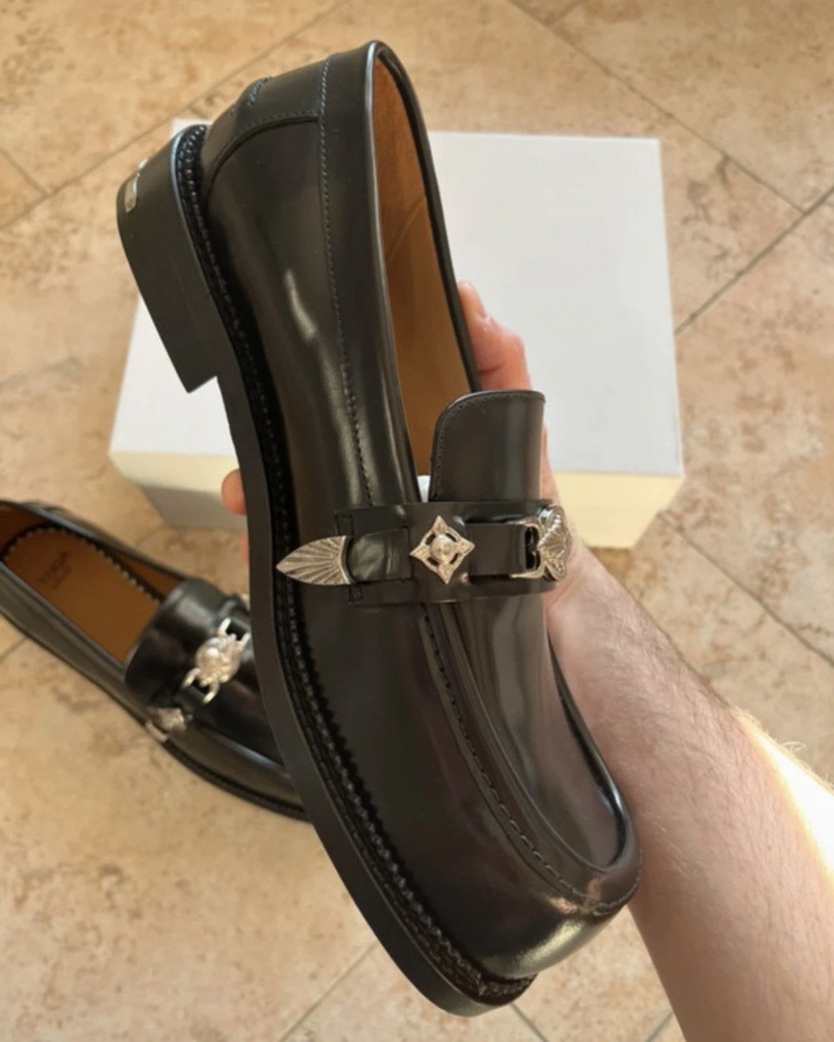 TOGA VIRILIS Toga Virilis Polished Black Loafers Size US 12 / EU 45 - 9 Thumbnail