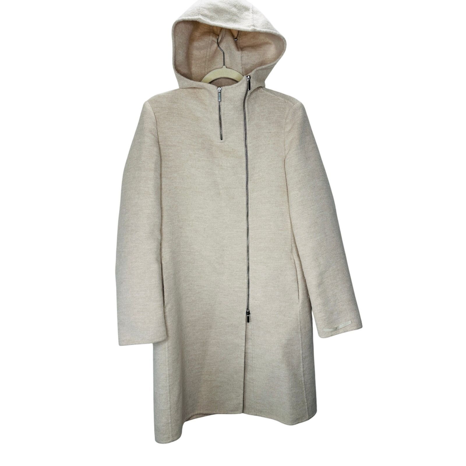 Max Mara S Max Mara Tan Long Sleeve Zip Hooded Wool Angora Shacket 8 Size M / US 6-8 / IT 42-44 - 1 Thumbnail