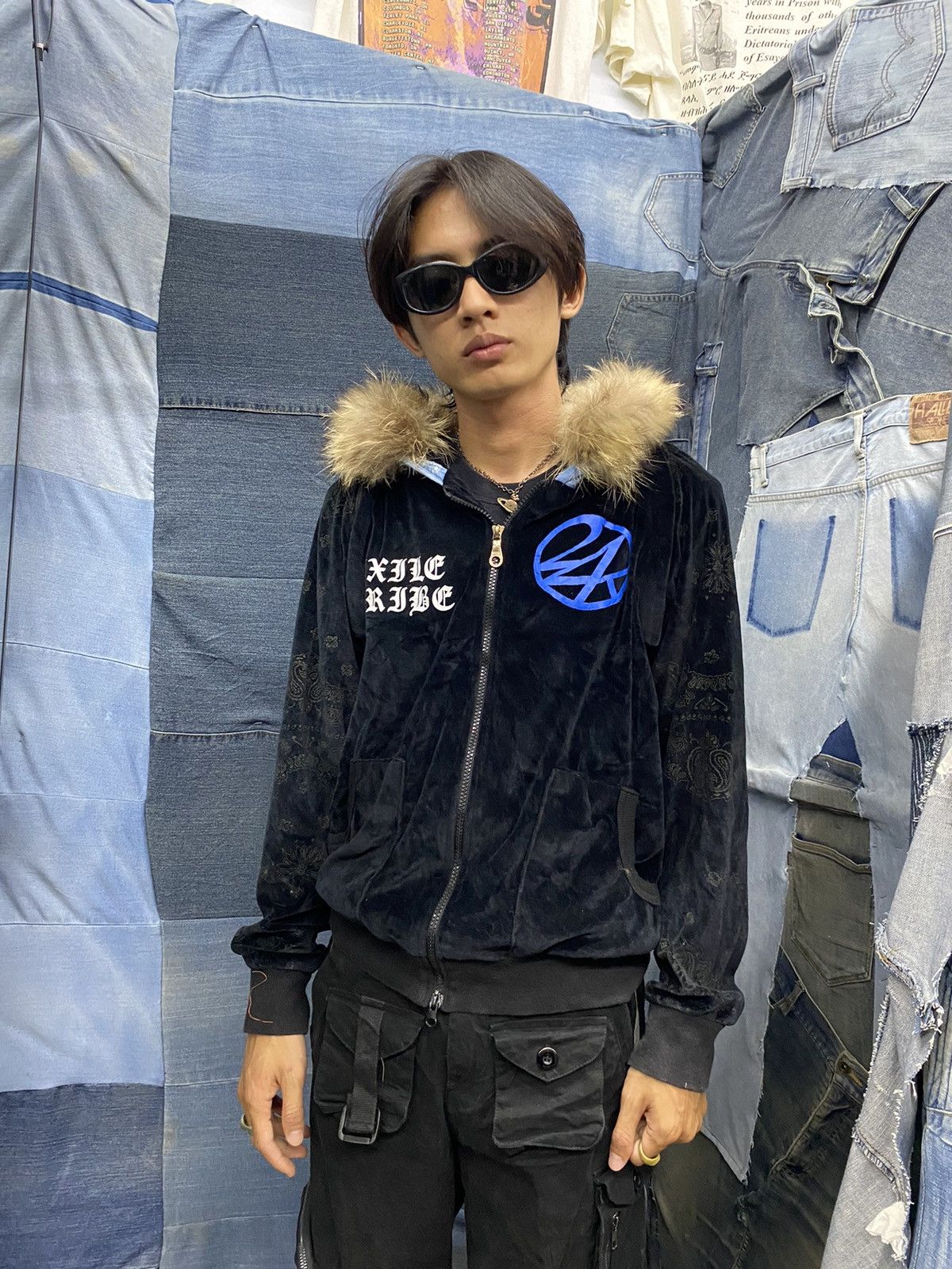 velvet fur hoodie 24karats paisley velvet