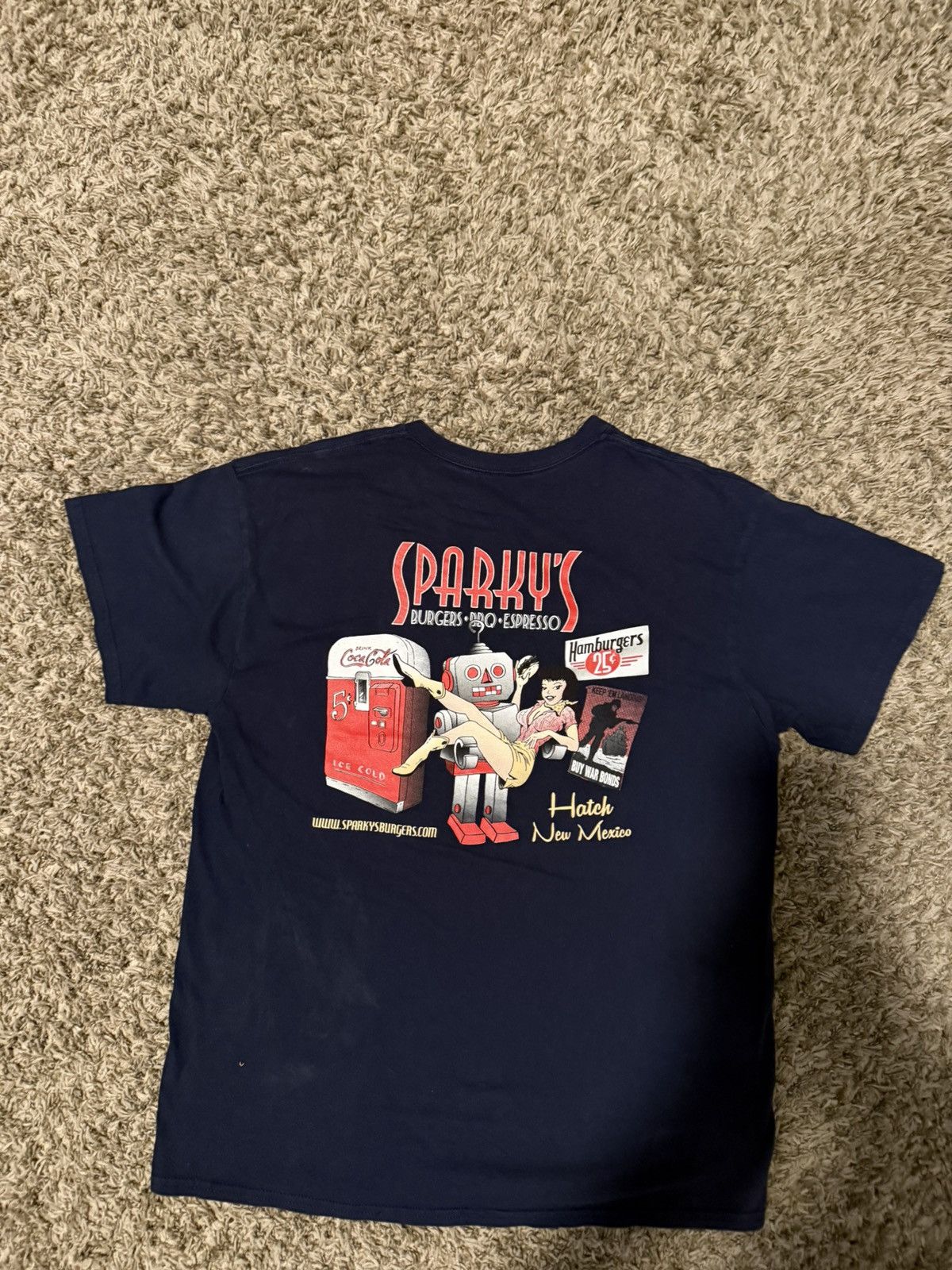 Gildan Navy and red Sparkys Tee. Size US M / EU 48-50 / 2 - 3 Thumbnail