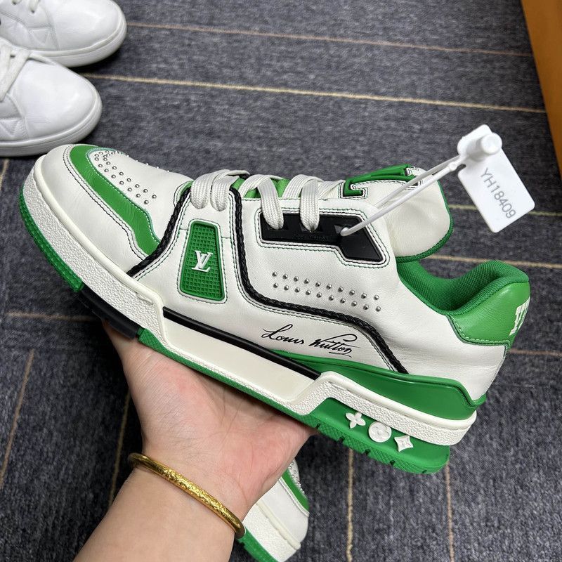 Louis Vuitton Louis Vuitton Green Low-Top Trainers for All -2508 Size US 8 / EU 41 - 7 Thumbnail