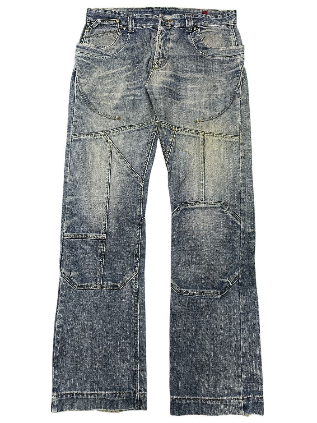Japanese Brand Designer RG Distressed Bartack Denim Pants Size US 36 / EU 52 - 1 Thumbnail