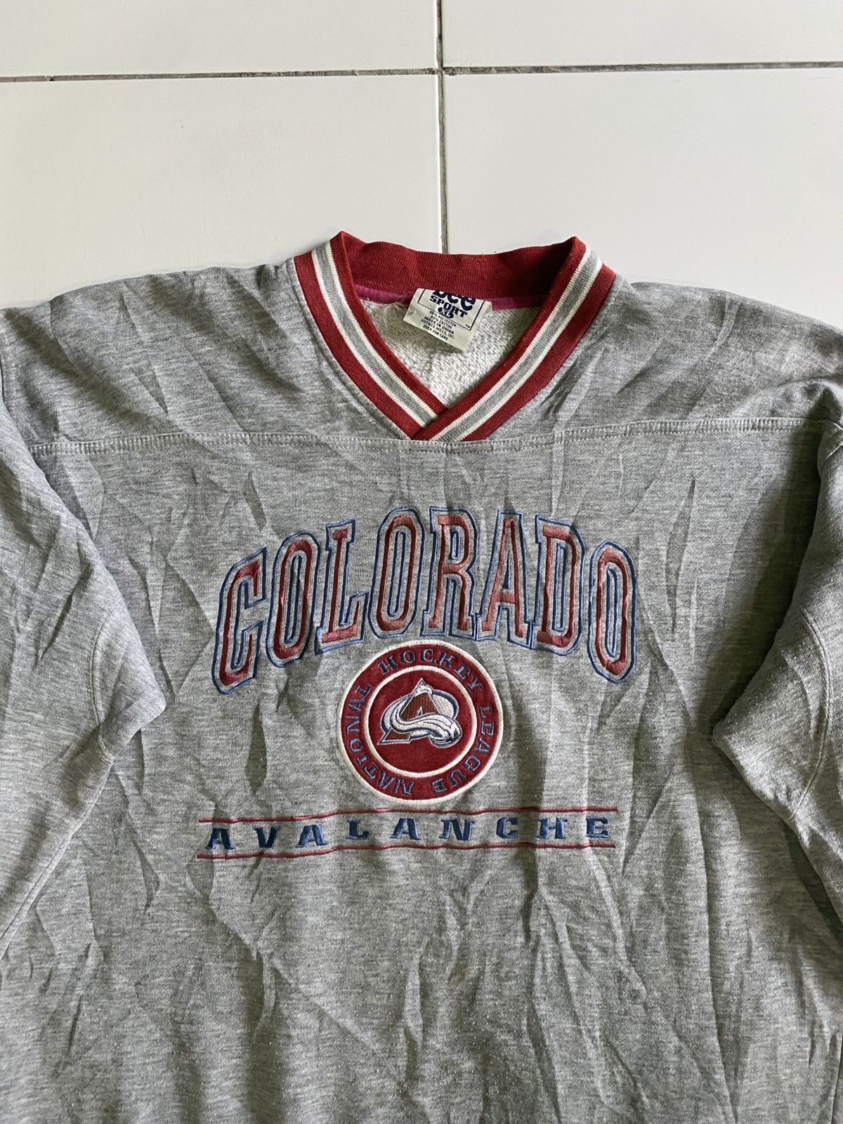 Lee × NBA × NHL Vintage 90s Hockey League national Calorado Vneck Sweatshirt Size US XL / EU 56 / 4 - 4 Thumbnail