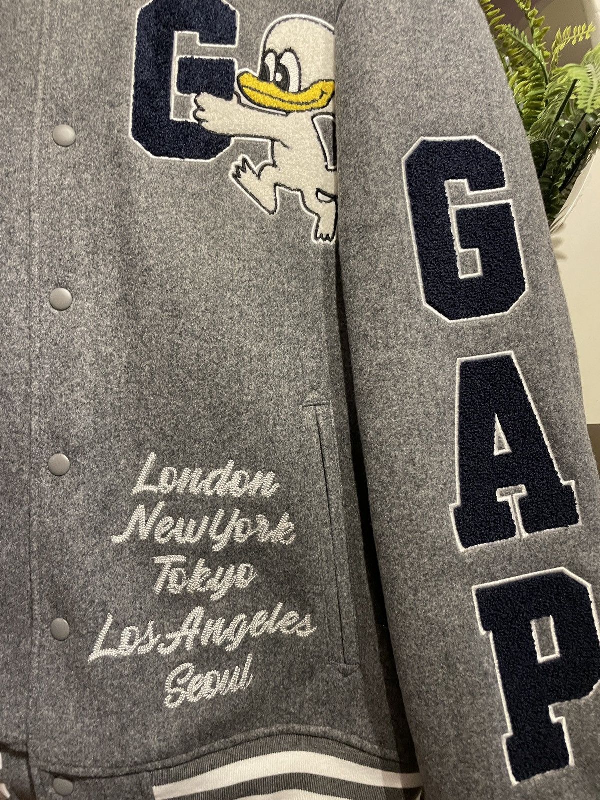Gap × Palace Palace x Gap Varsity Jacket Grey Size XL Size US XL / EU 56 / 4 - 3 Thumbnail