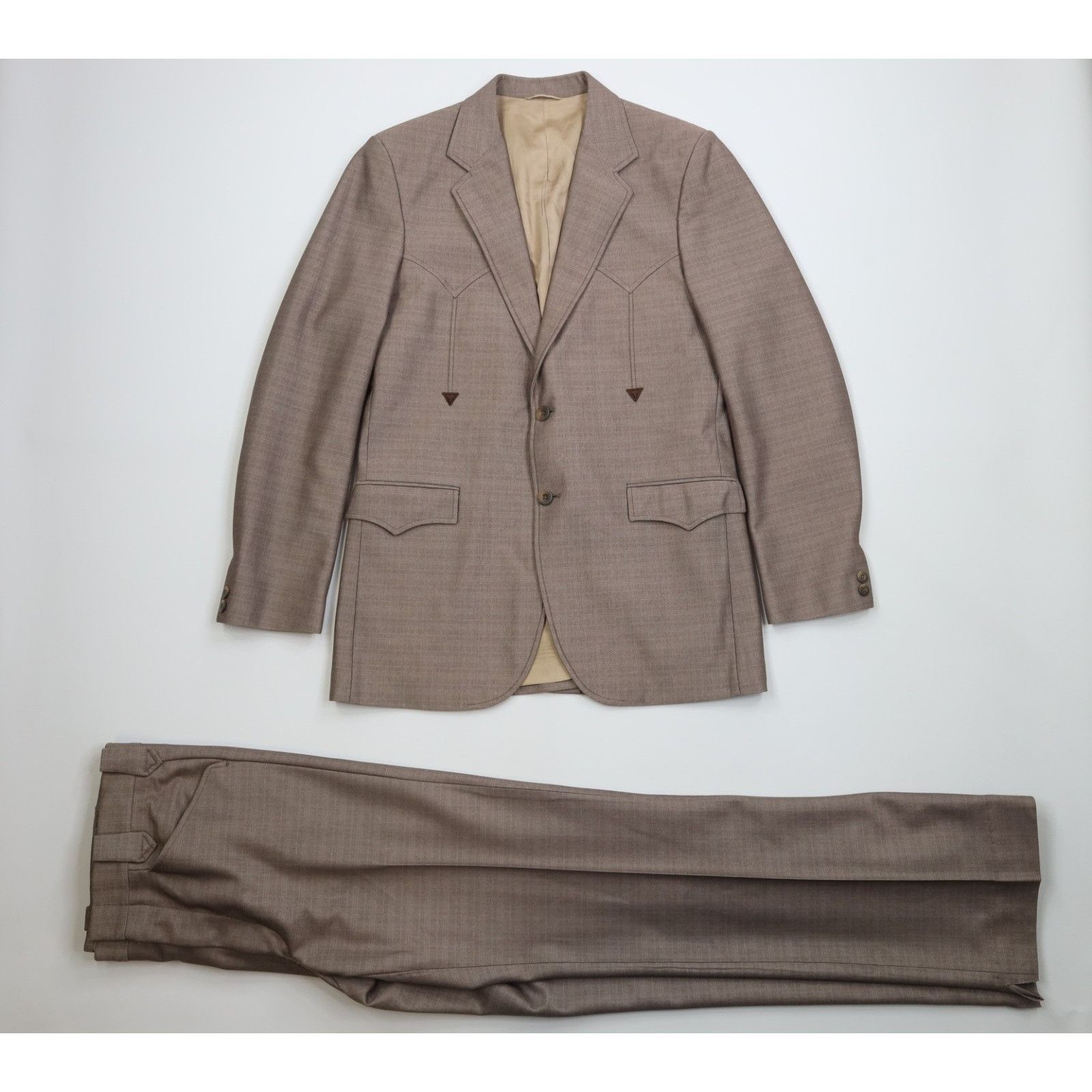 Vintage Vintage 70s Rockabilly 2 Piece Wool Blend Western Suit Size 40L - 1 Thumbnail
