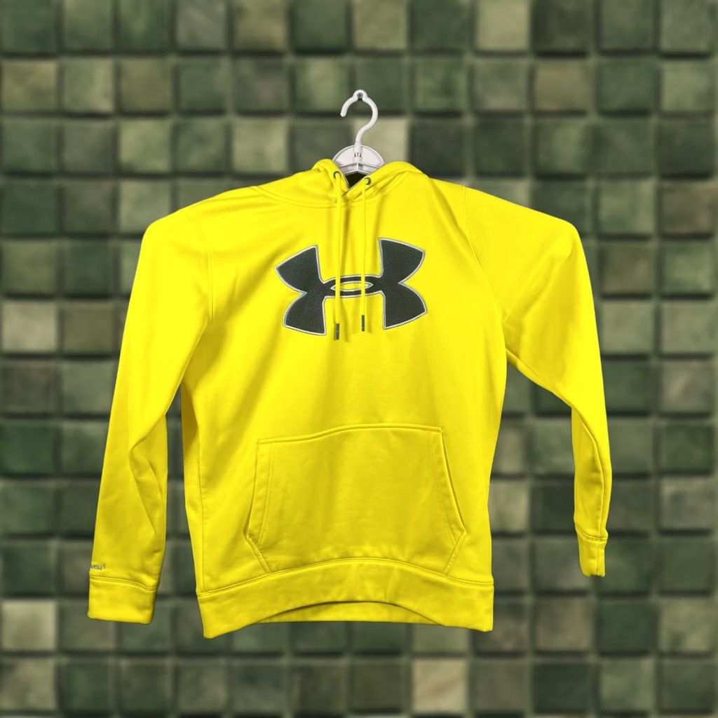 Under Armour Under Armour Hoodie Mens M Yellow Pullover Kangaroo Pocket Performance Athletic Size US M / EU 48-50 / 2 - 1 Thumbnail