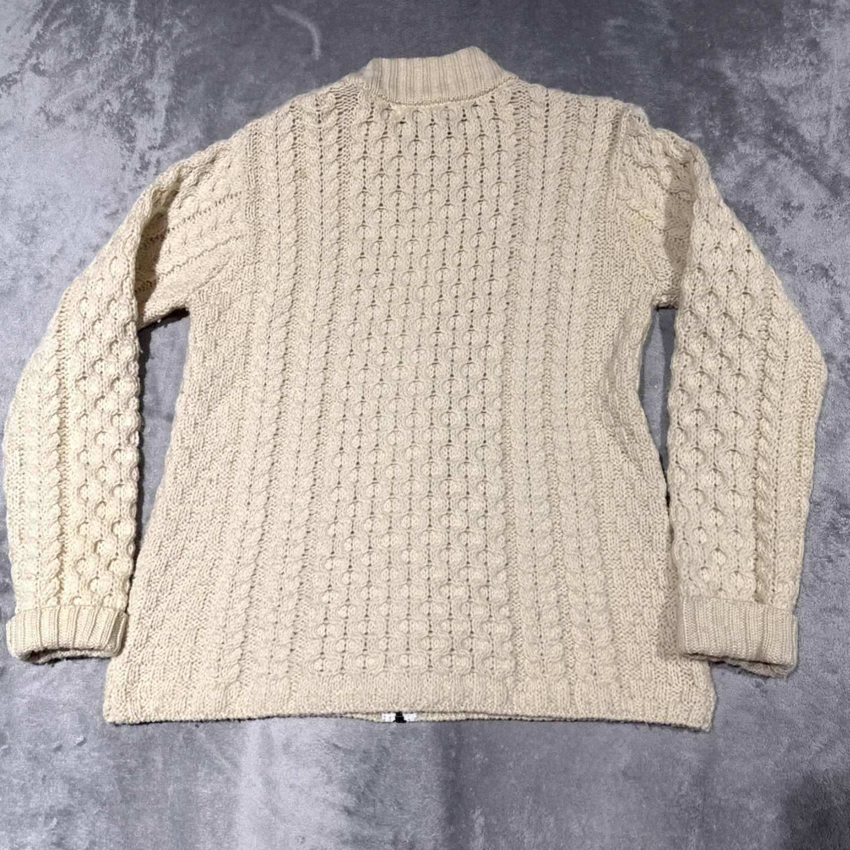 Vintage VINTAGE Inis Crafts Sweater Full Zip Women M Beige Fisherman Wool Aran Cable-Knit Knit All Seasons Outdoor Preppy Logo Modern Classic Size M / US 6-8 / IT 42-44 - 7 Thumbnail