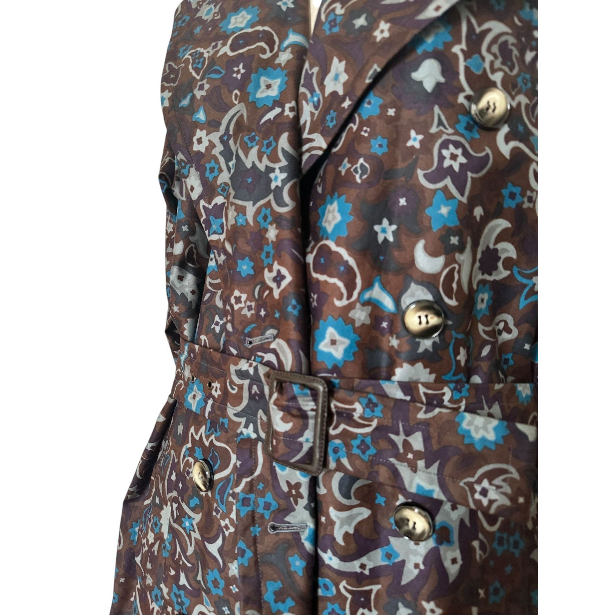 Yves Saint Laurent 1970s Silk Colorful Trench Coat Size S / US 4 / IT 40 - 6 Thumbnail