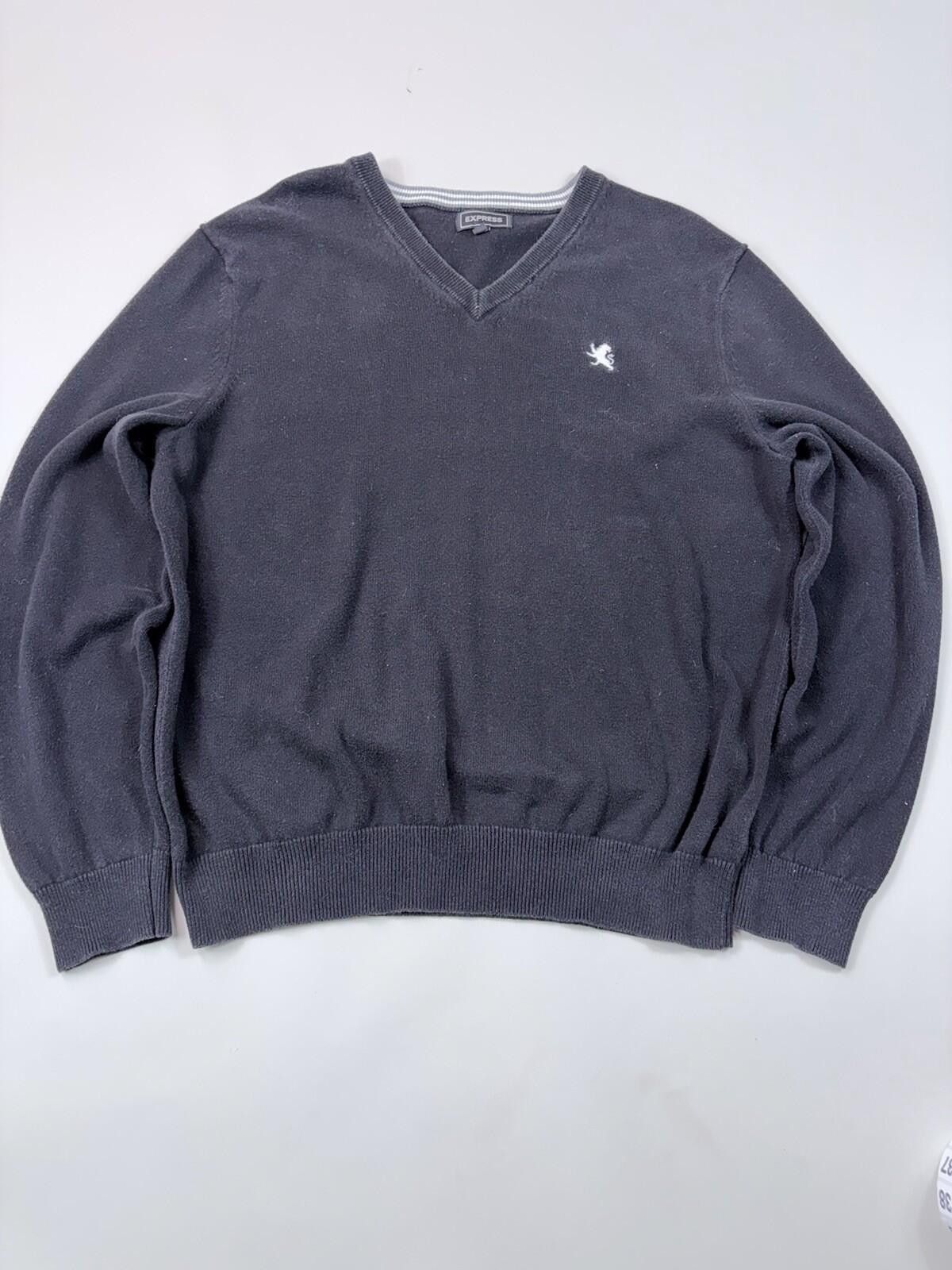 Express Black Express V-neck Sweater Size L Size L / US 10 / IT 46 - 1 Thumbnail