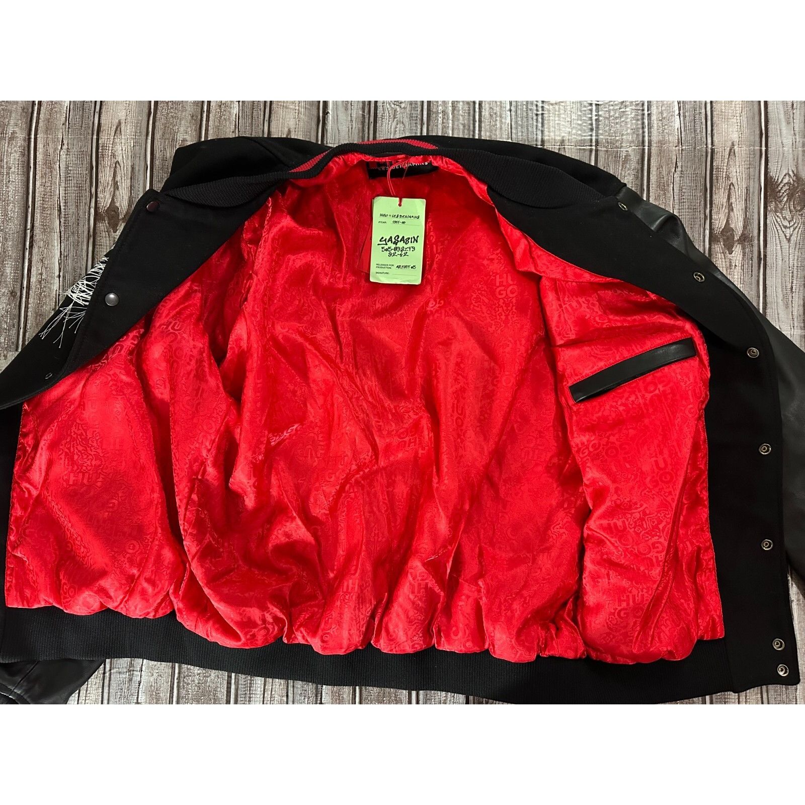 Hugo Boss HUGO Boss x LES BENJAMINS Wool Leather Bomber Jacket sz XL N Size US XL / EU 56 / 4 - 3 Thumbnail