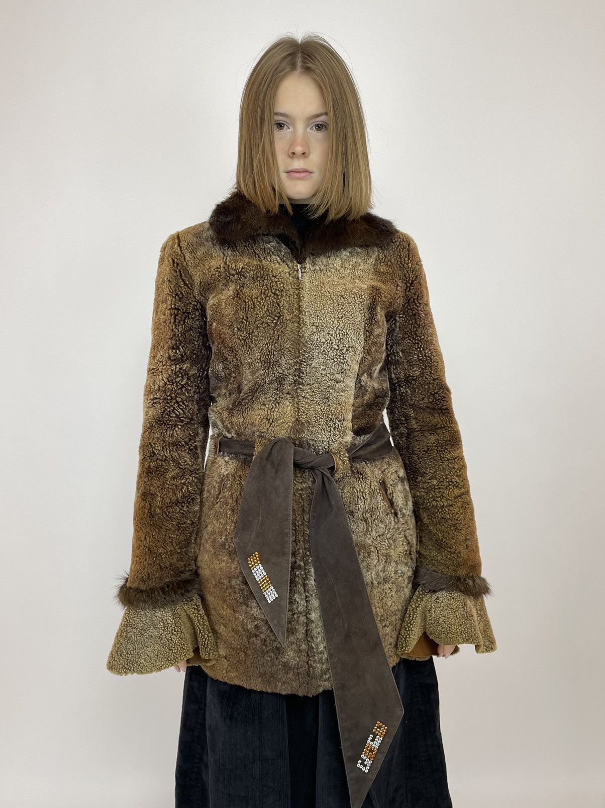 Other Women's belted Fur coat DONETI old money avant garde size S Size S / US 4 / IT 40 - 3 Thumbnail