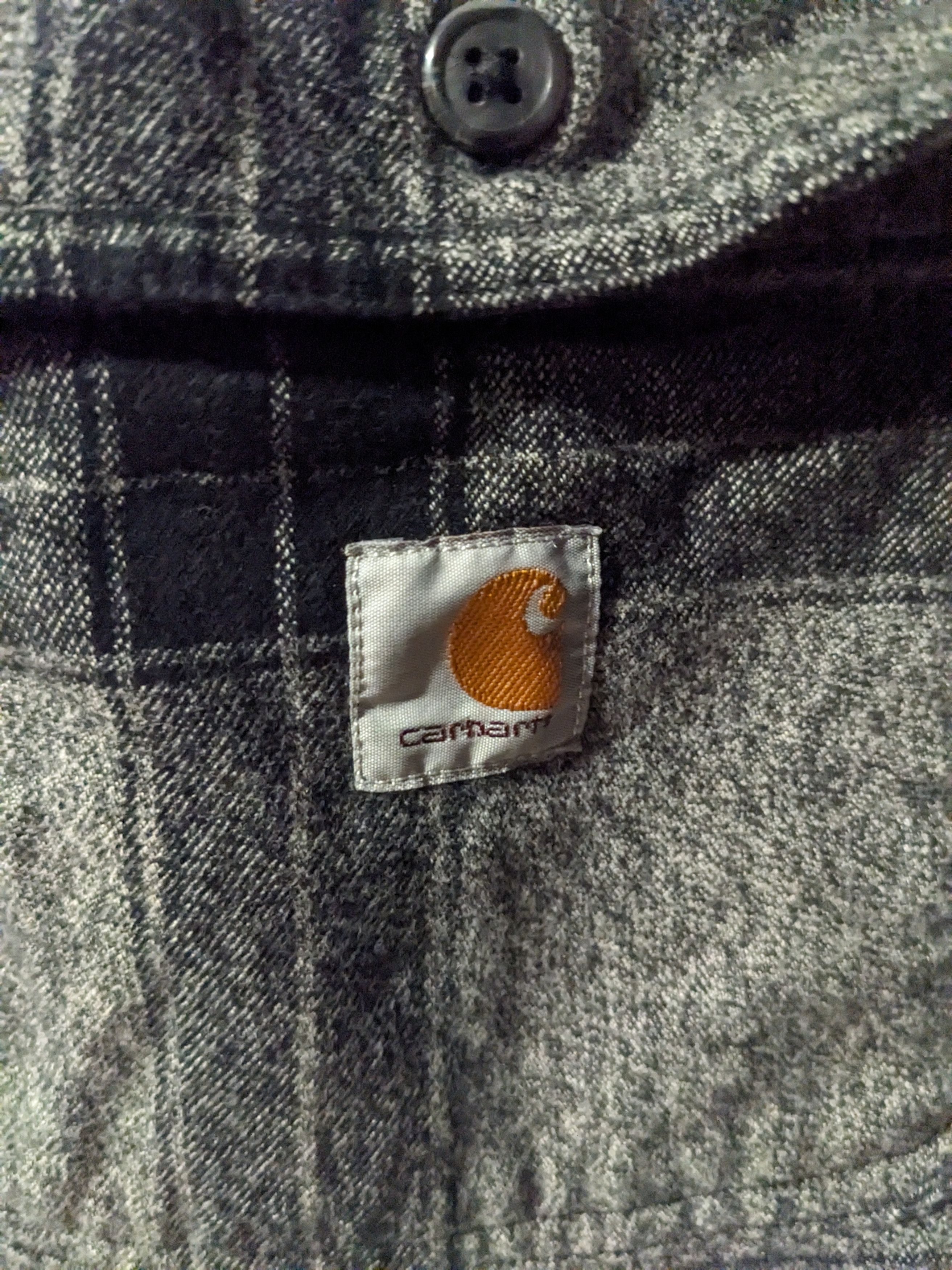 Carhartt × Designer Carhartt Black Gray Loose Fit Medium Flannel Size US M / EU 48-50 / 2 - 2 Thumbnail