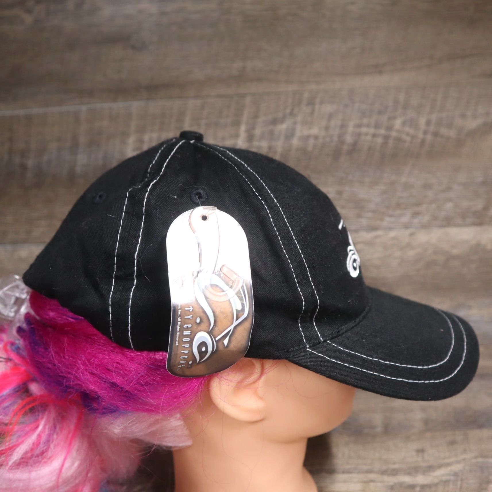 Vintage BLACK MOTORCYCLE HAT Adjustable Strapback Unisex Adult Golf Theme Size ONE SIZE - 2 Thumbnail