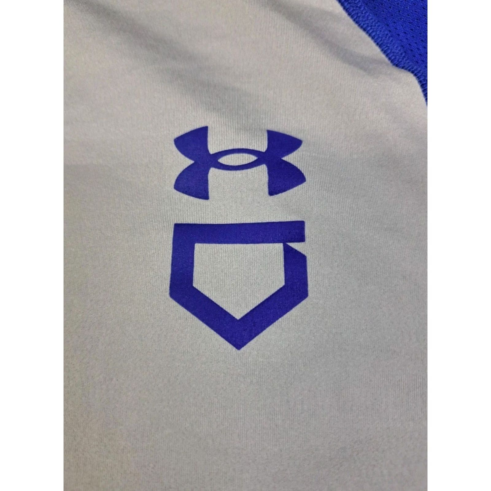 Under Armour Under Armour Mens 3/4 Sleeve Baseball Shirt Blue/Grey Size L Crew Neck P/SP 7004 Size US L / EU 52-54 / 3 - 3 Thumbnail