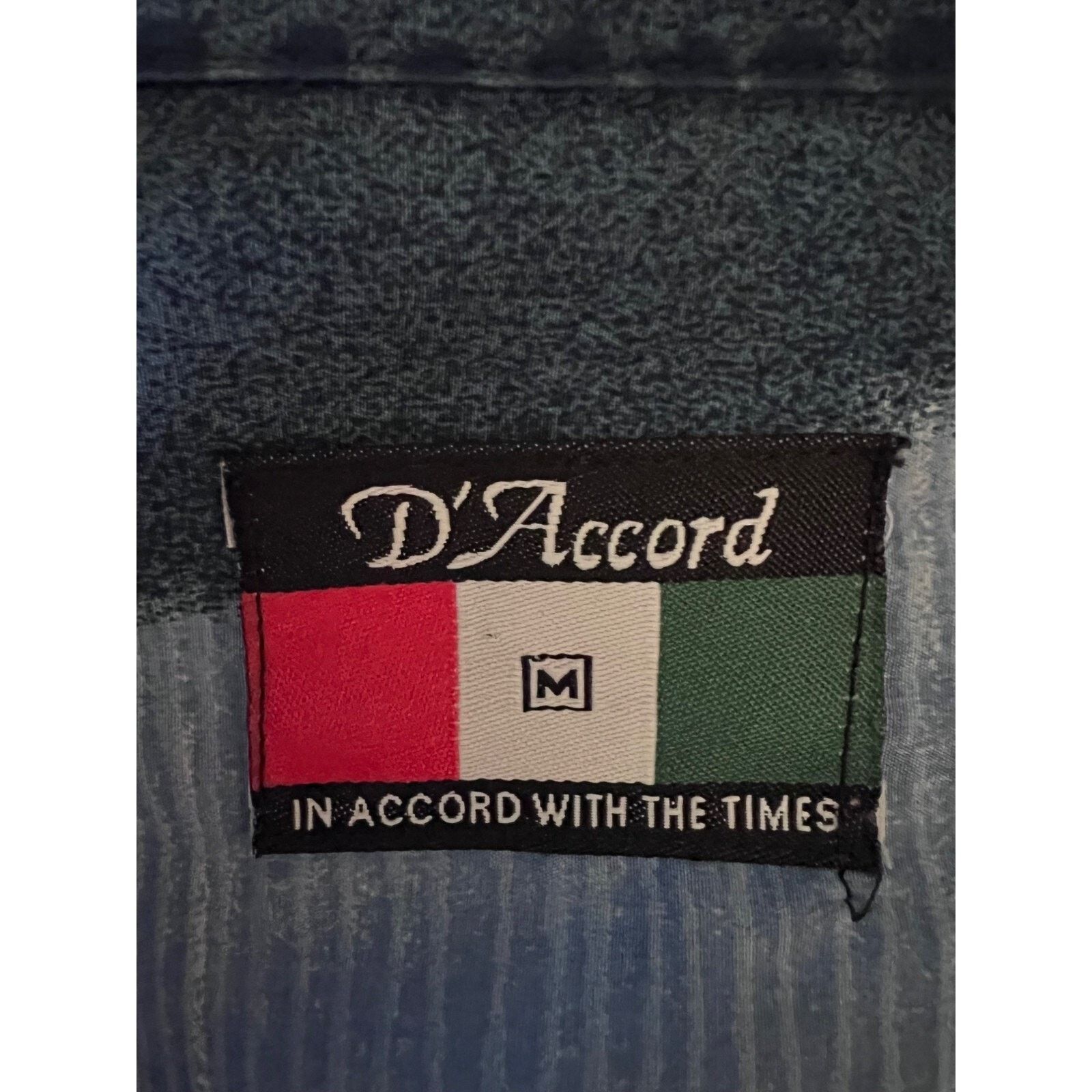Vintage D'Accord Vintage 70s Disco Blue Pullover Shirt Medium Pocket Size US M / EU 48-50 / 2 - 6 Thumbnail