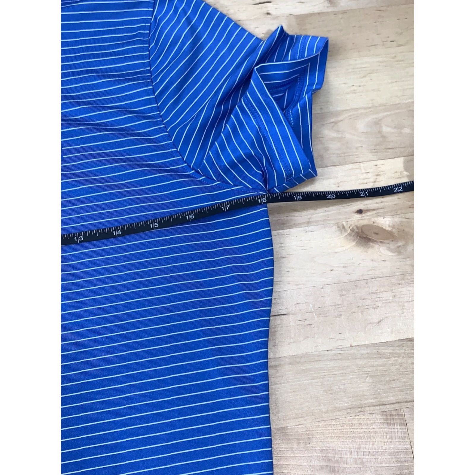 Under Armour Under Armour Heat Gear Polo Womens M Striped Short Sleeve Blue #4932 Size 32" / US 10 / IT 46 - 5 Thumbnail