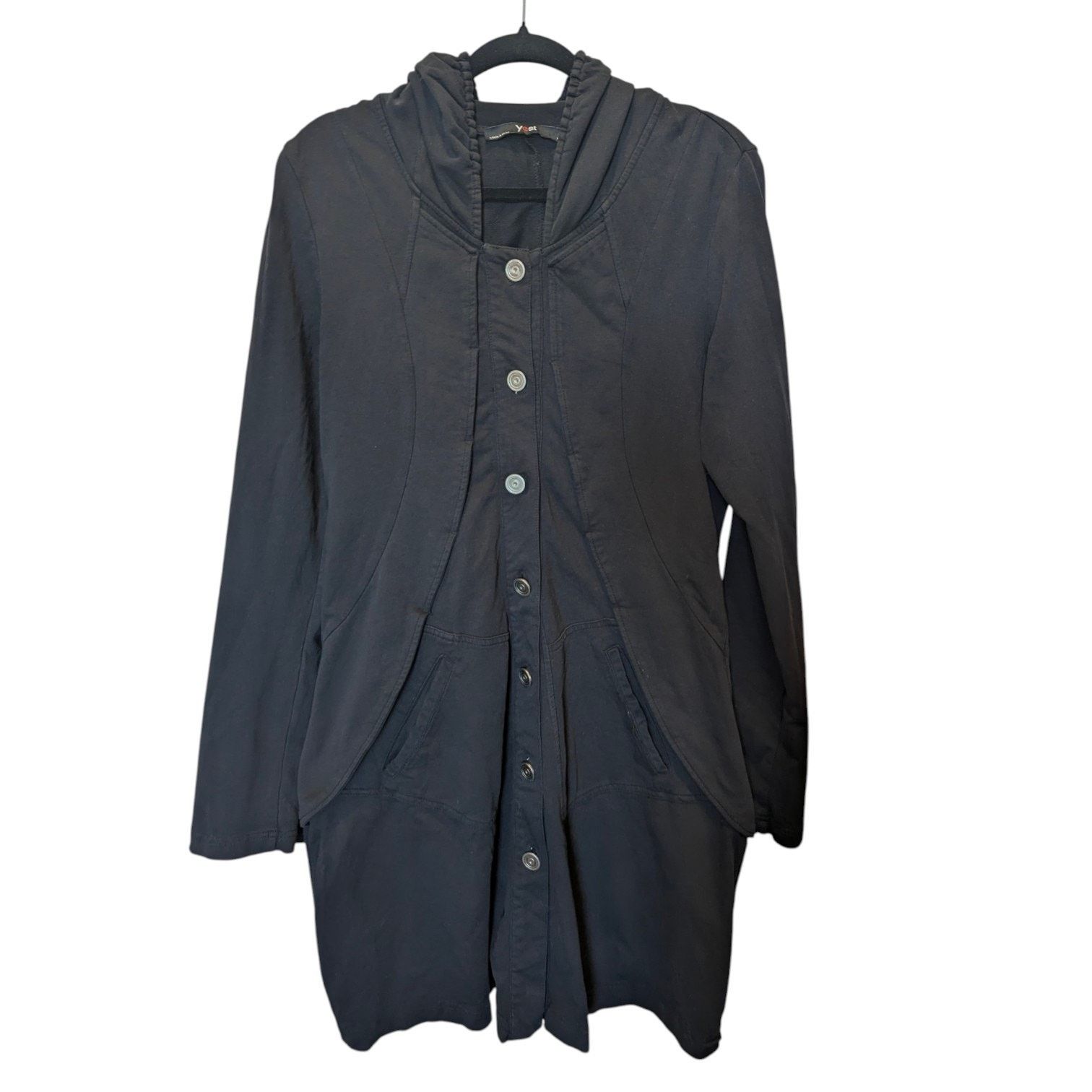 Other Yest Avante Garde Black Button Down Tulip Long Coat Medium Size M / US 6-8 / IT 42-44 - 3 Thumbnail
