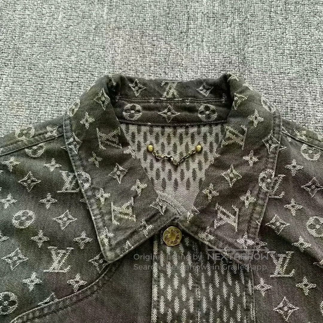 Louis Vuitton black patterned denim jacket by lv nigo. Size US L / EU 52-54 / 3 - 4 Thumbnail