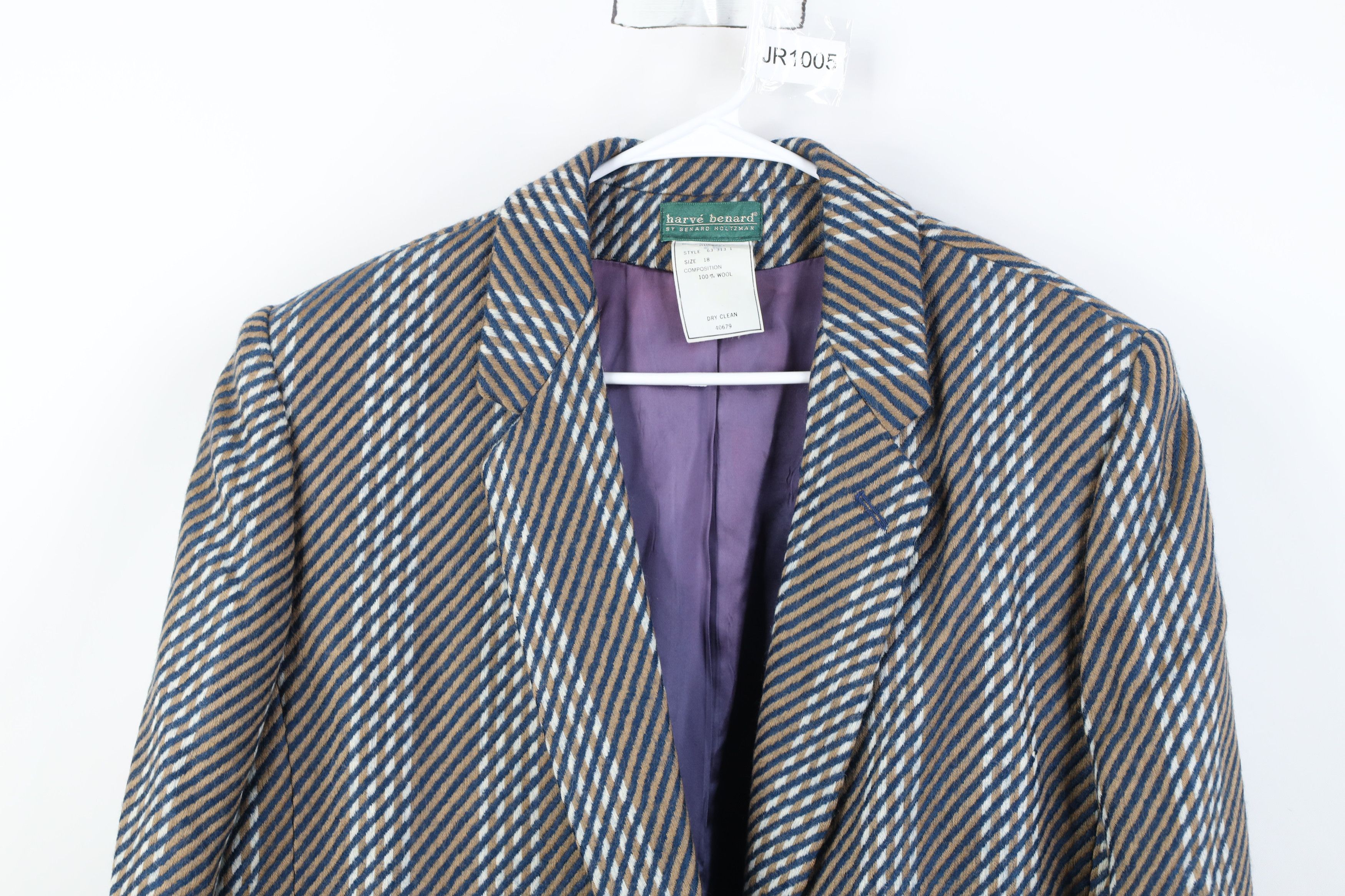 Vintage Vintage 90s Streetwear Striped Wool Suit Coat Blazer Jacket Size XXL / US 16-18 / IT 52-54 - 2 Thumbnail