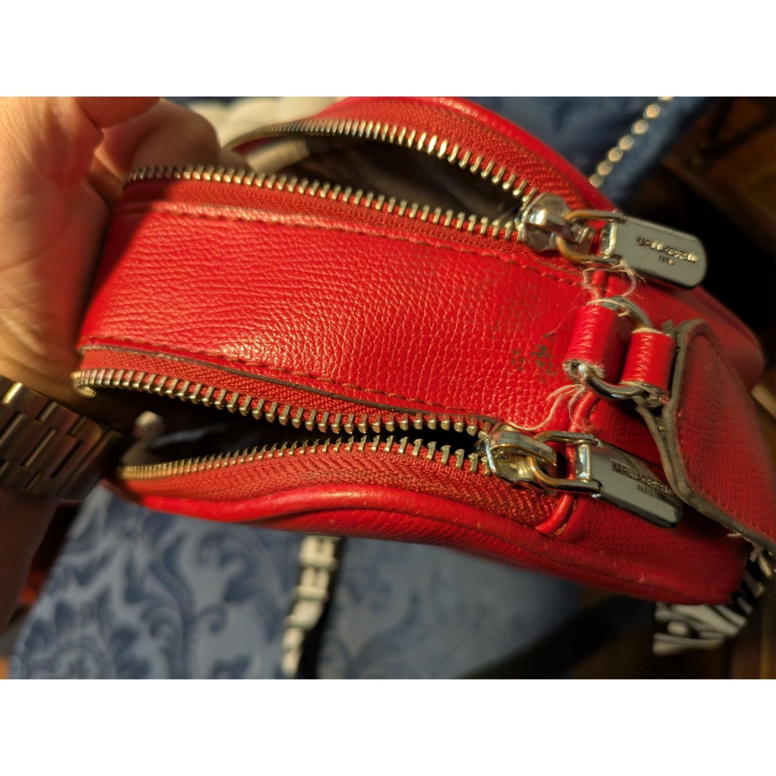 Karl Lagerfeld Karl Lagerfeld PARIS Leather Maybelle Red Crossbody Size ONE SIZE - 11 Thumbnail