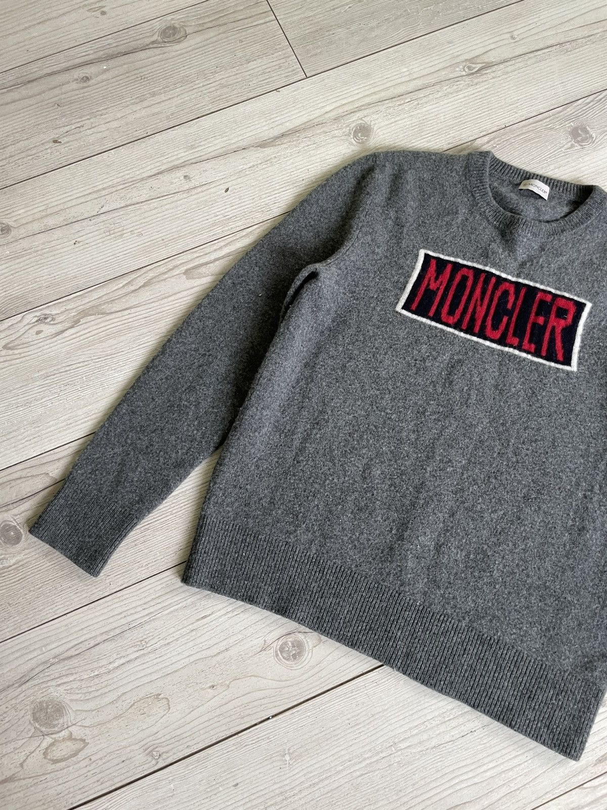 Moncler Moncler Big Logo Wool sweatshirt Size US M / EU 48-50 / 2 - 5 Thumbnail