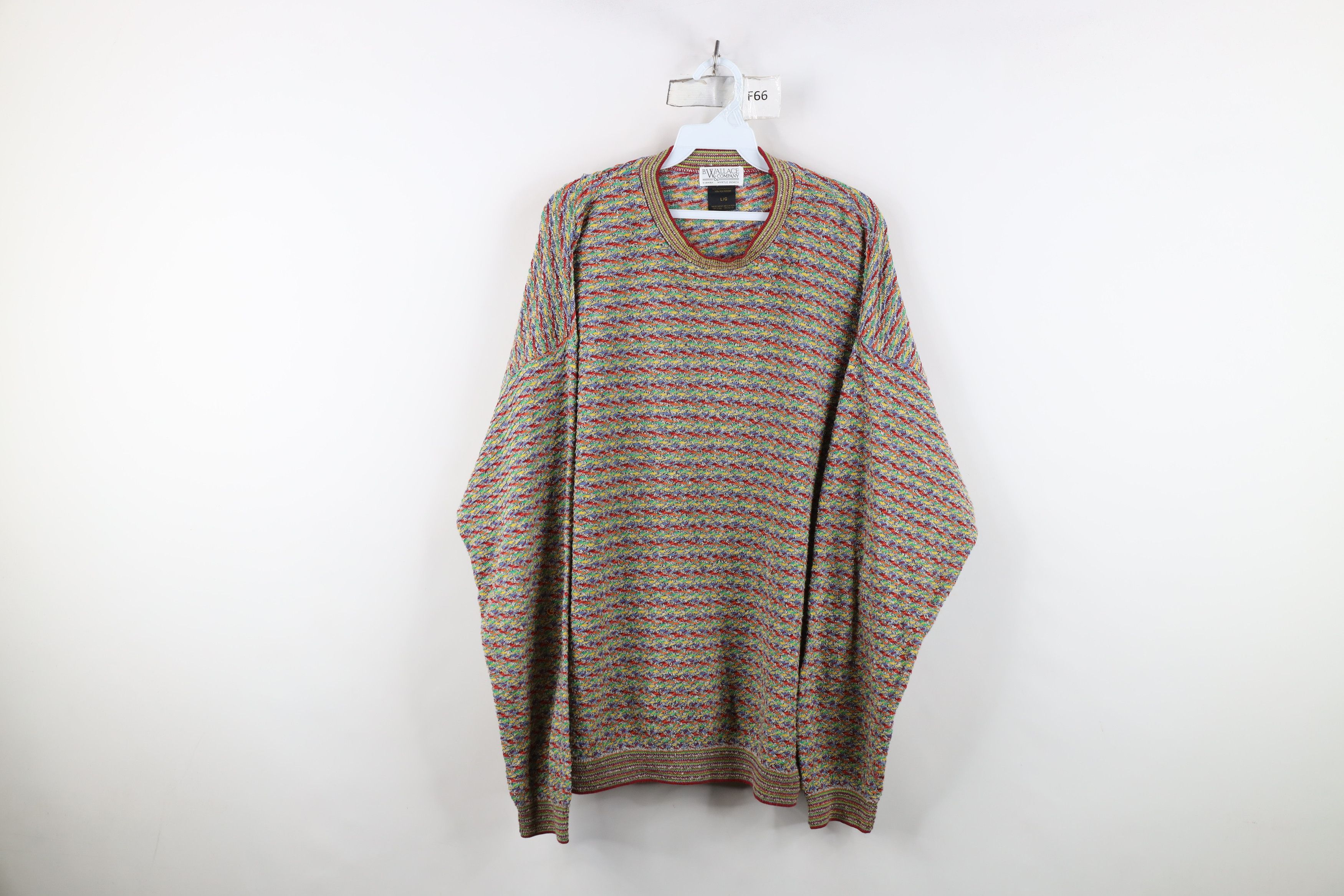 Vintage Vintage 90s Streetwear Rainbow Striped Knit Crewneck Sweater Size US L / EU 52-54 / 3 - 1 Thumbnail
