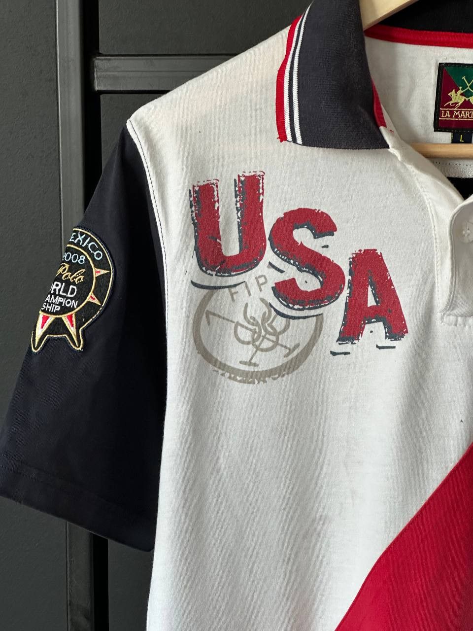 La Martina 2008 Vintage La Martina USA Polo Team Y2K Blockcore Size US L / EU 52-54 / 3 - 4 Thumbnail