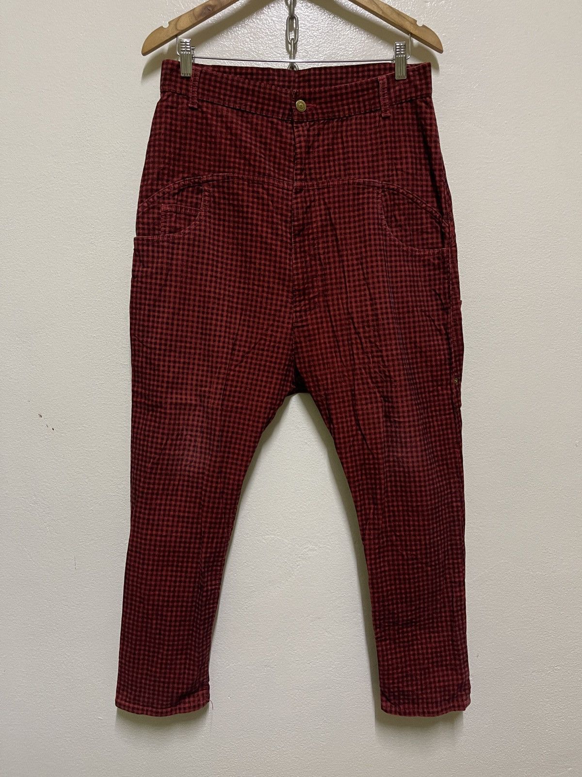 Issey Miyake × mercibeaucoup Mercibeaucoup Red Velvet Carrot Pants Size 31" - 1 Thumbnail