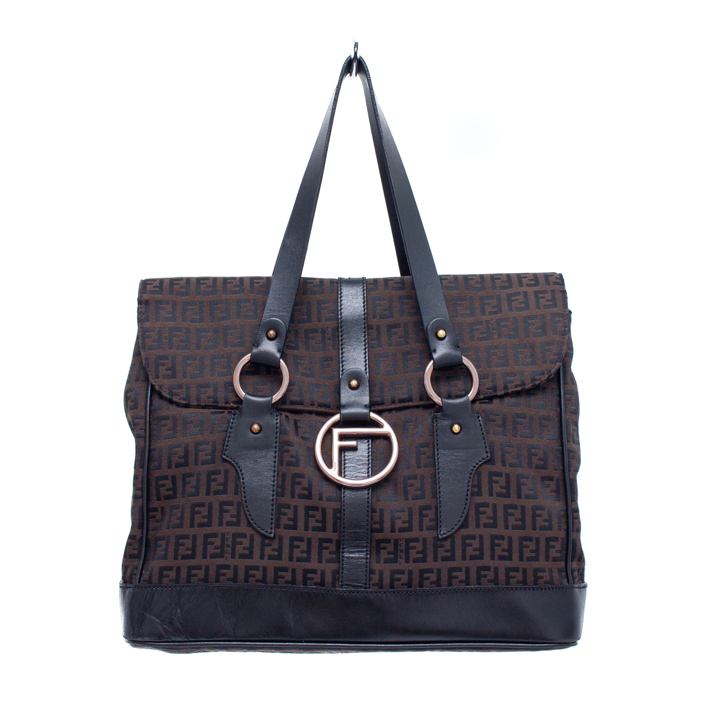 Fendi RARE FENDI VTG Brown Zucchino Canvas Shoulder Bag Size ONE SIZE - 1 Thumbnail