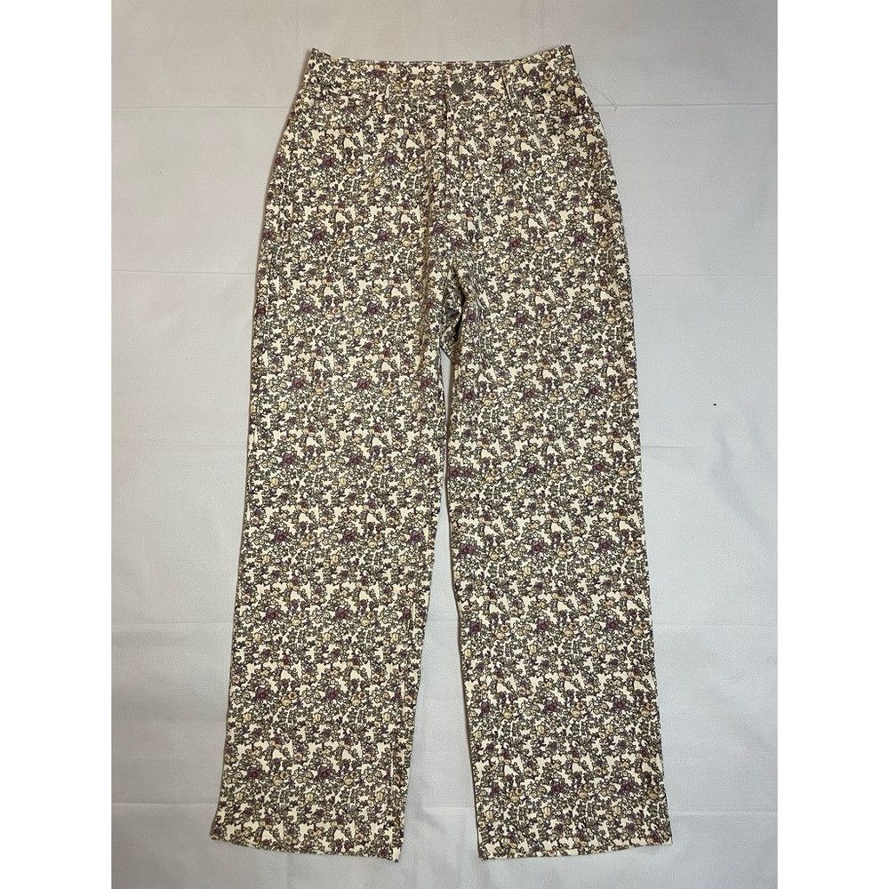 Other New Polagram Corduroy Floral High-Rise Wide Leg Jeans Pants Size 32" / US 10 / IT 46 - 1 Thumbnail