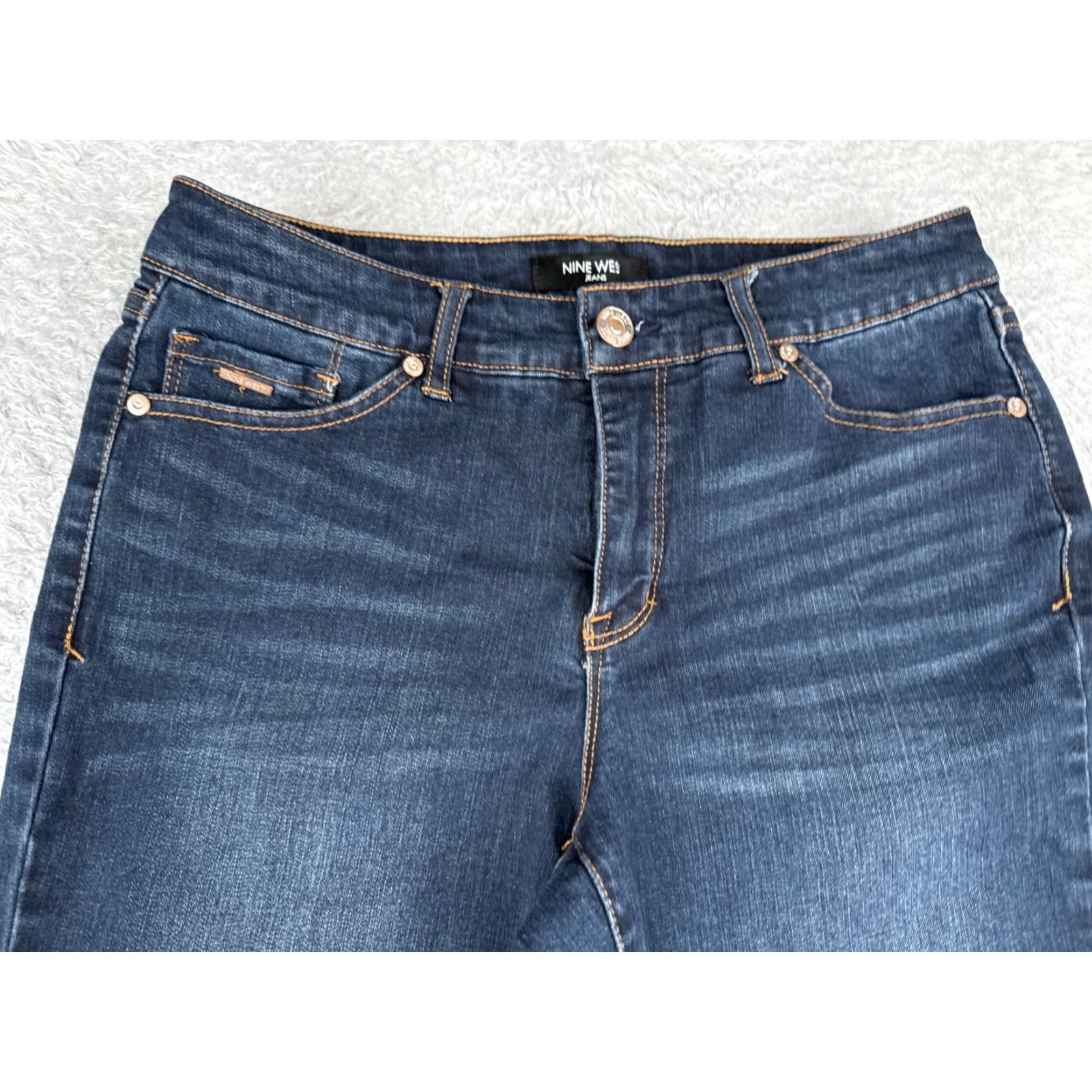 Nine West Nine West Jeans Capri Blue Denim 27x23 Regular Medium Blue 90s Western Womens Size 6 Size 28" / US 6 / IT 42 - 4 Thumbnail