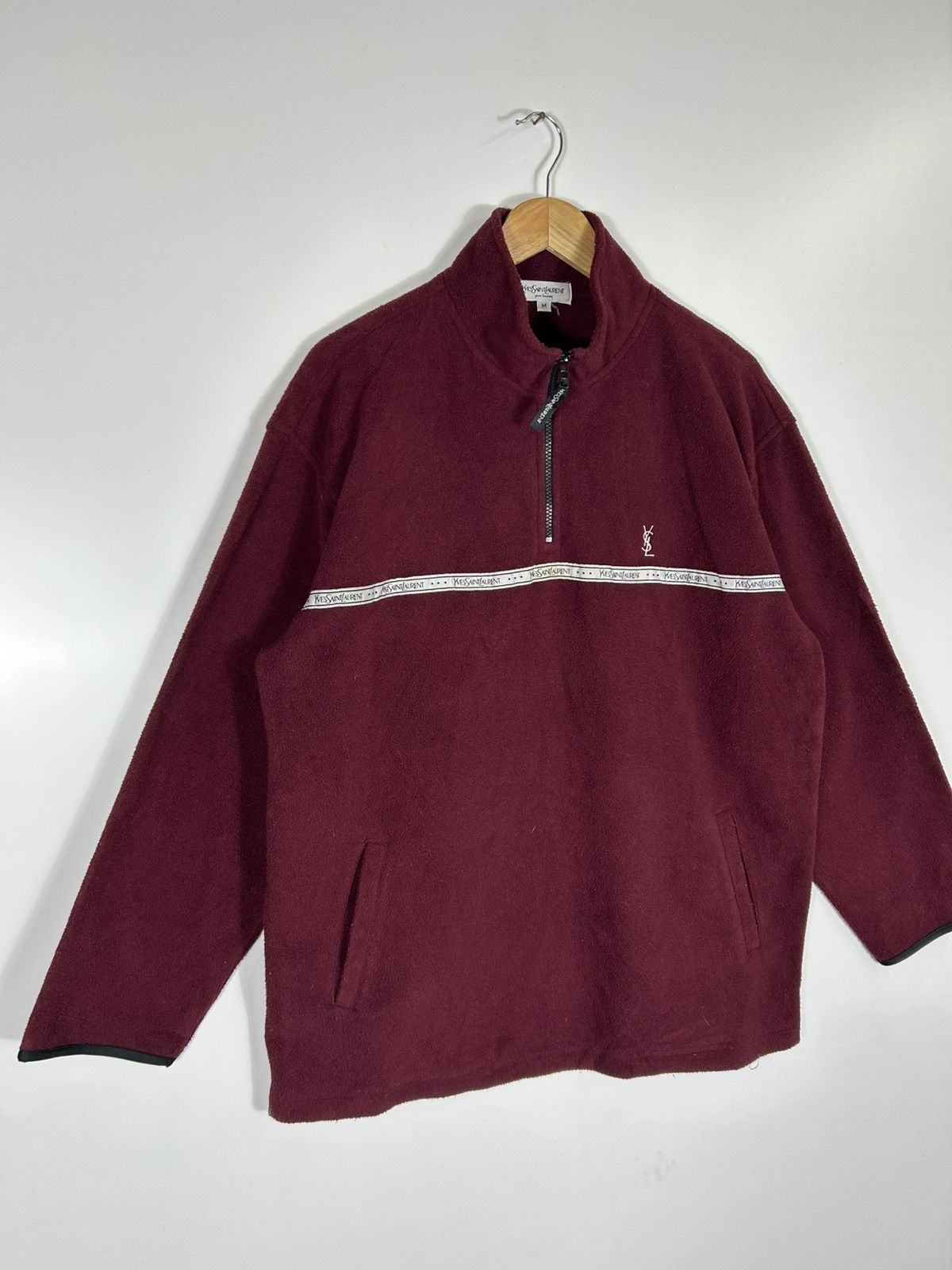 Yves Saint Laurent Vintage Yves Saint Laurent YSL Fleece Half-Zip Pullover Size US M / EU 48-50 / 2 - 2 Thumbnail
