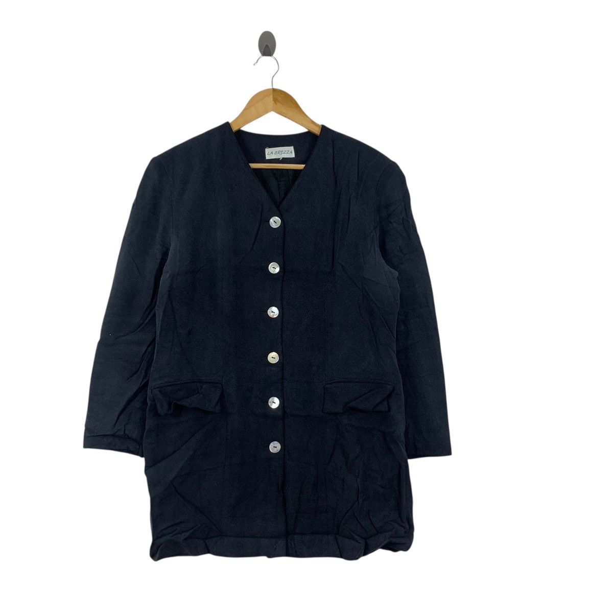 Vintage Vintage LA BREZZA ITALY Pure Silk Minimalist Design Coat Size M / US 6-8 / IT 42-44 - 4 Thumbnail