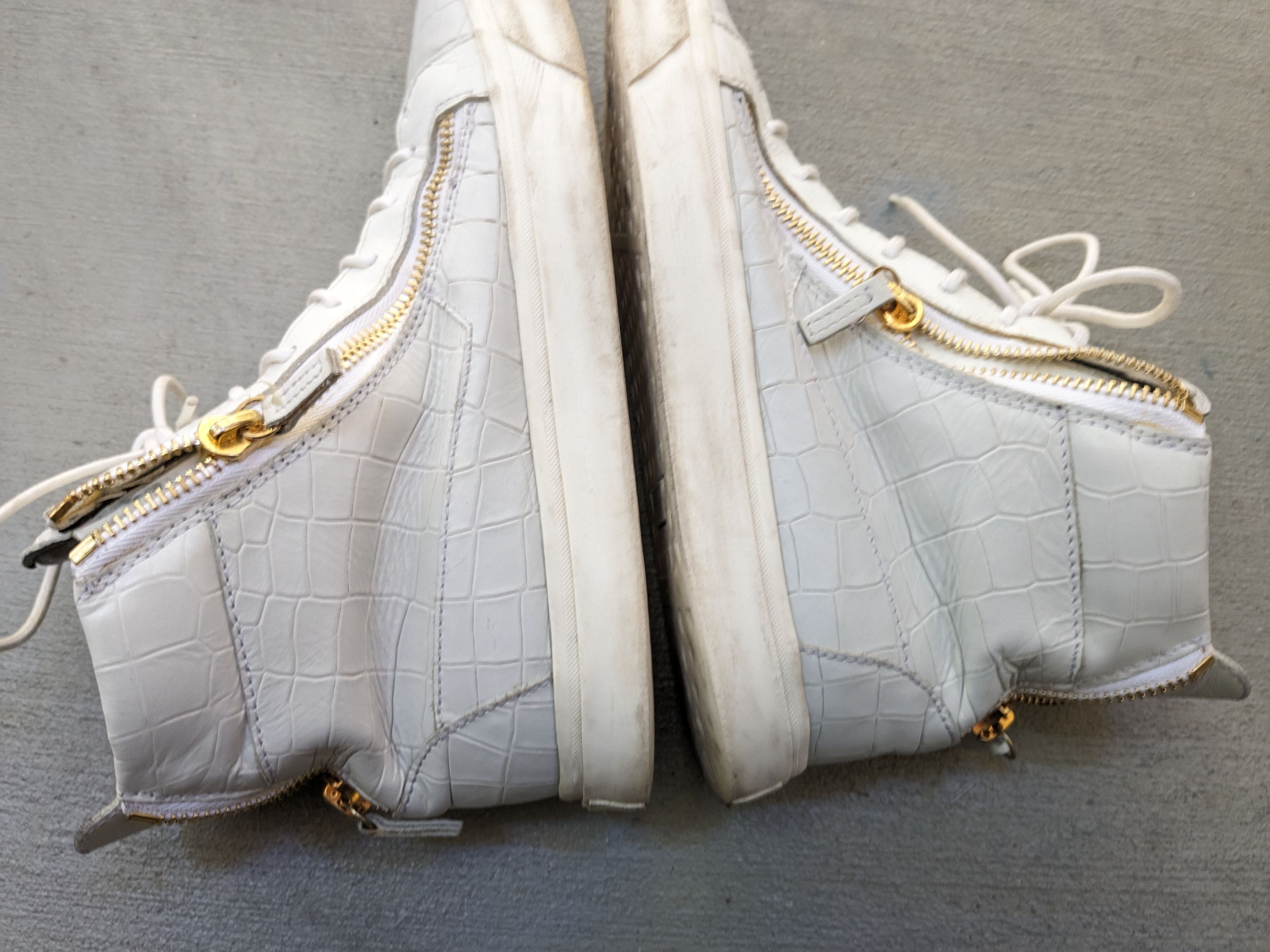 Designer Giuseppe Zanotti High Tops White 9 42 Croc Embossed Leather Size US 9 / EU 42 - 9 Thumbnail