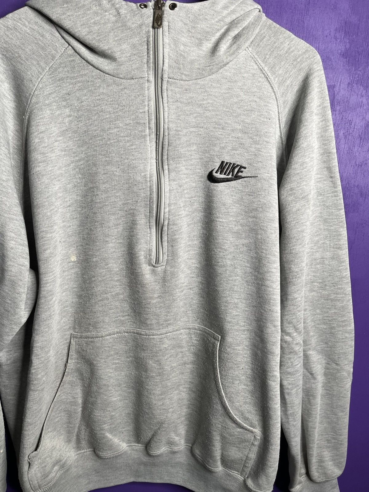 Nike × Vintage Vintage 80s Nike half zip swoosh logo hoodie Size US XL / EU 56 / 4 - 3 Thumbnail