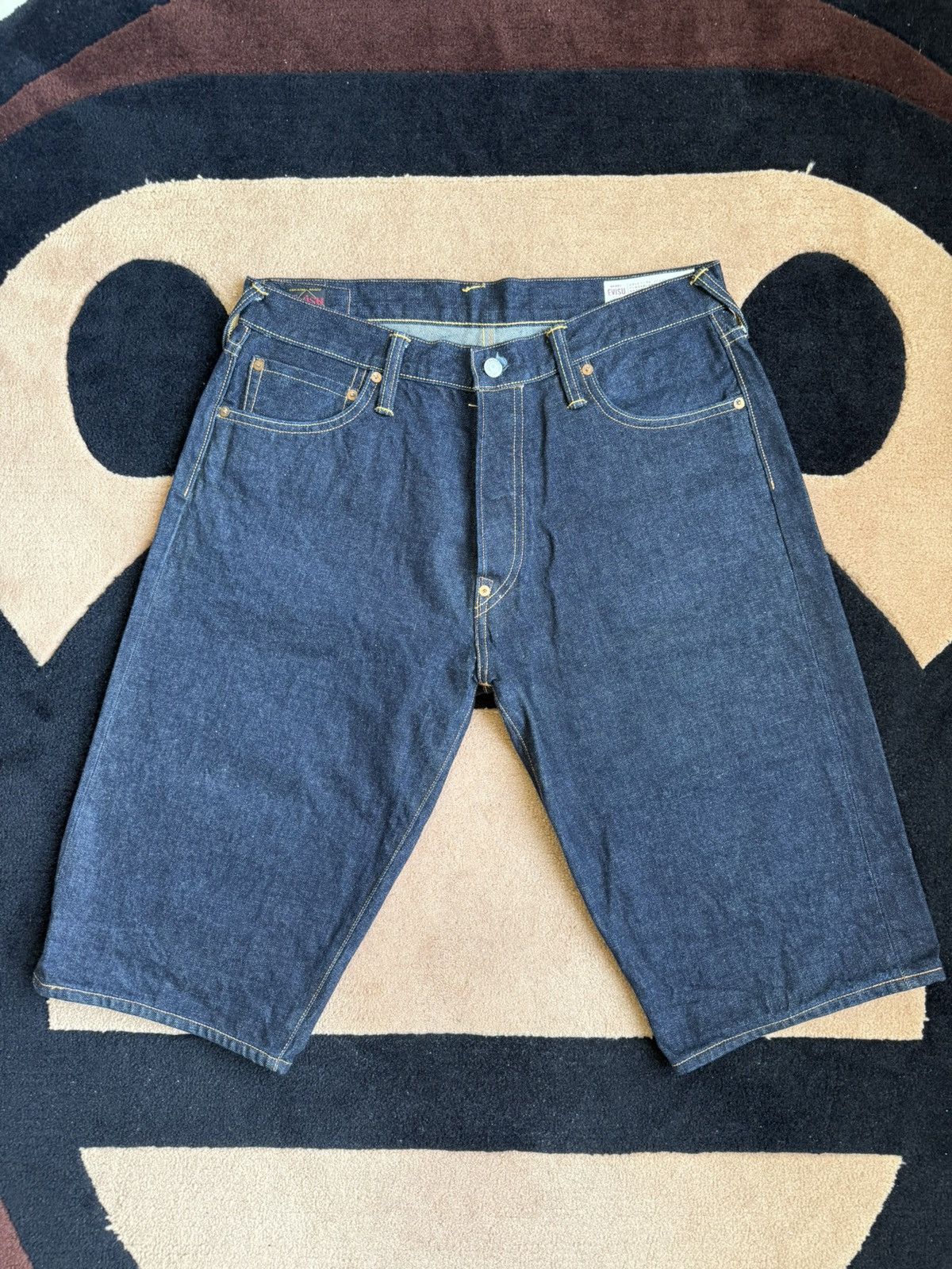 Evisu EVISU green daicock denim shorts！size：34 Size US 34 / EU 50 - 2 Thumbnail