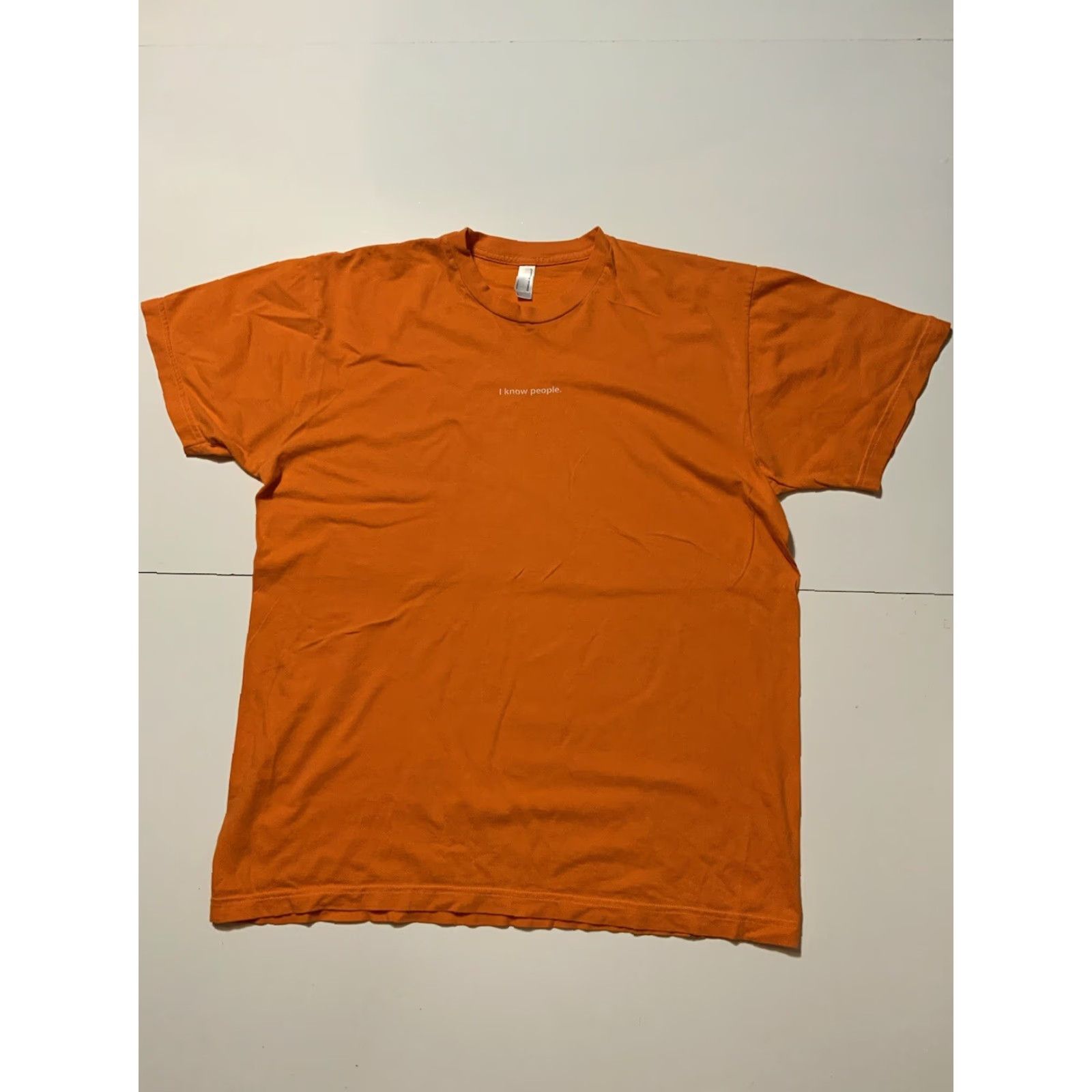 American Apparel Apple Store Concierge Employee 2008 Orange I Know People S/S T-Shirt Sz. L Shirt Men Orange 2008 I Know People S/S T-Shirt L Mens Size US L / EU 52-54 / 3 - 3 Thumbnail