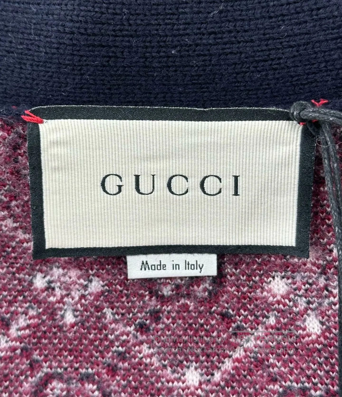 Gucci Guicci Burgundy Classic Monogram Full Print Logo Knit Card Size US XS / EU 42 / 0 - 3 Thumbnail