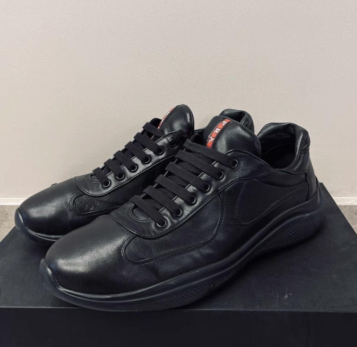 Prada 2000S PRADA SPORT LINEA ROSSA VELCRO LEATHER SNEAKERS | Grailed