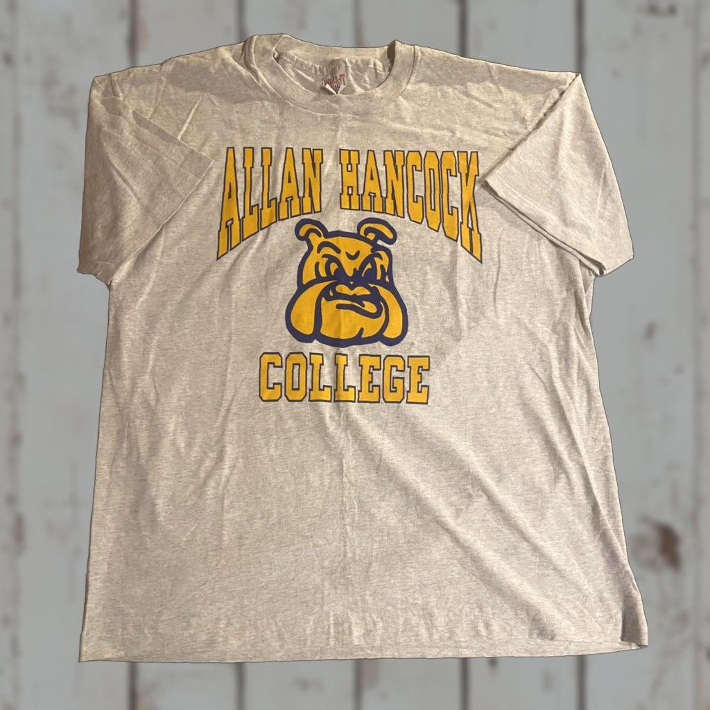 Vintage VINTAGE Wear-it Apparel Hankock College Shirt Gray 2XL Mens Crew Neck Short Sleeve Cotton California Solid Single Stitch NOS Shirt Mens Size US XXL / EU 58 / 5 - 1 Thumbnail