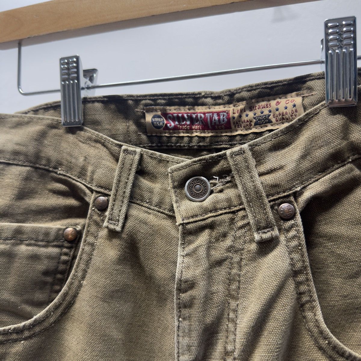 Levi's 90s Levi's Silvertab Baggy Jeans Green ERD Grunge Skater Size US 28 / EU 44 - 11 Thumbnail