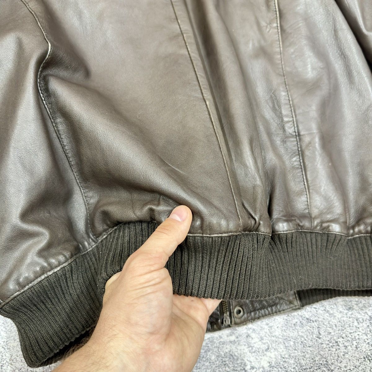 Other Mens Brown Sheepskin Leather Aviator Bomber Jacket Msz Size US M / EU 48-50 / 2 - 9 Thumbnail