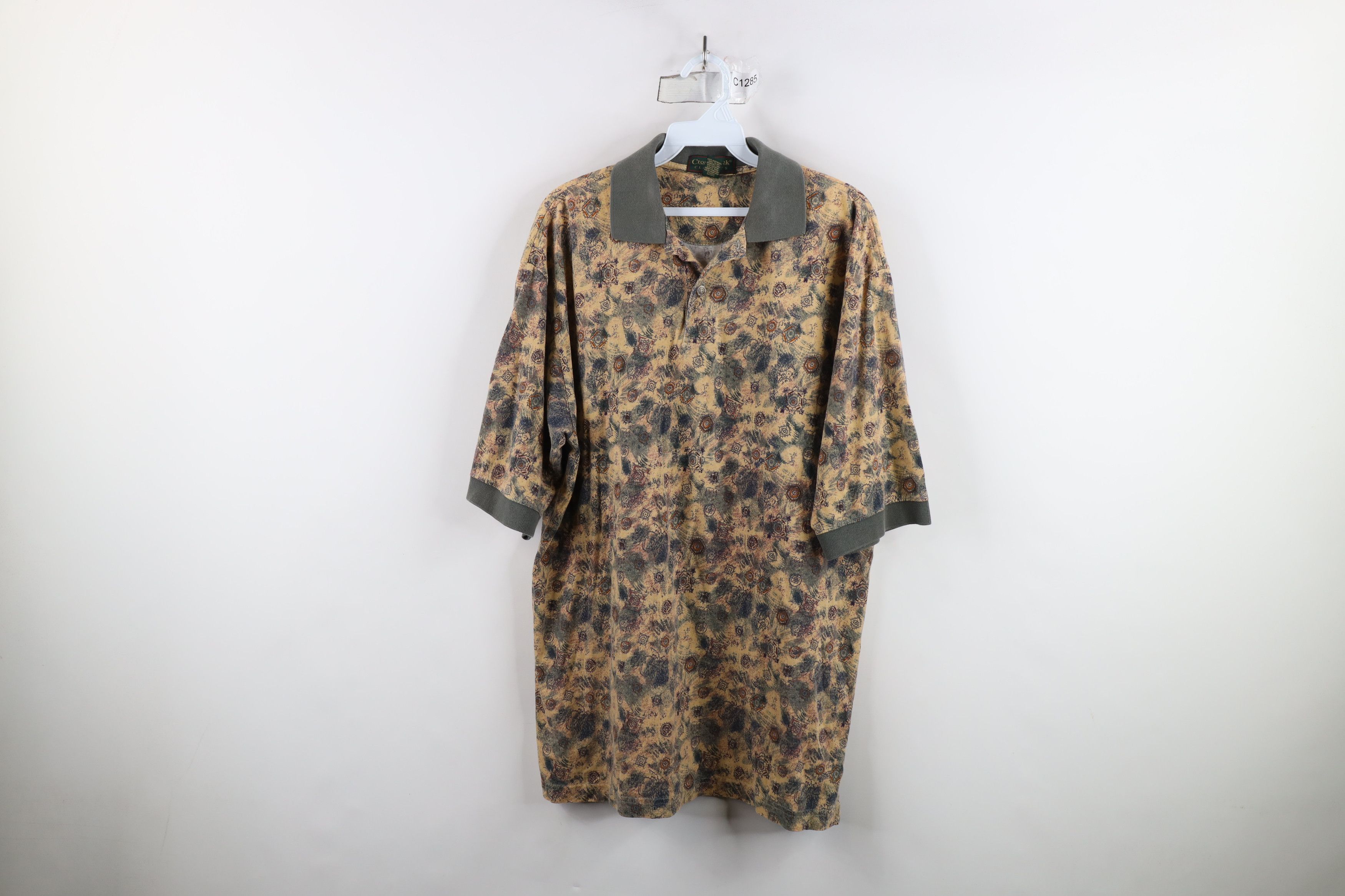 Vintage Vintage 90s Streetwear Abstract Geometric Golf Polo Shirt Size US L / EU 52-54 / 3 - 1 Thumbnail
