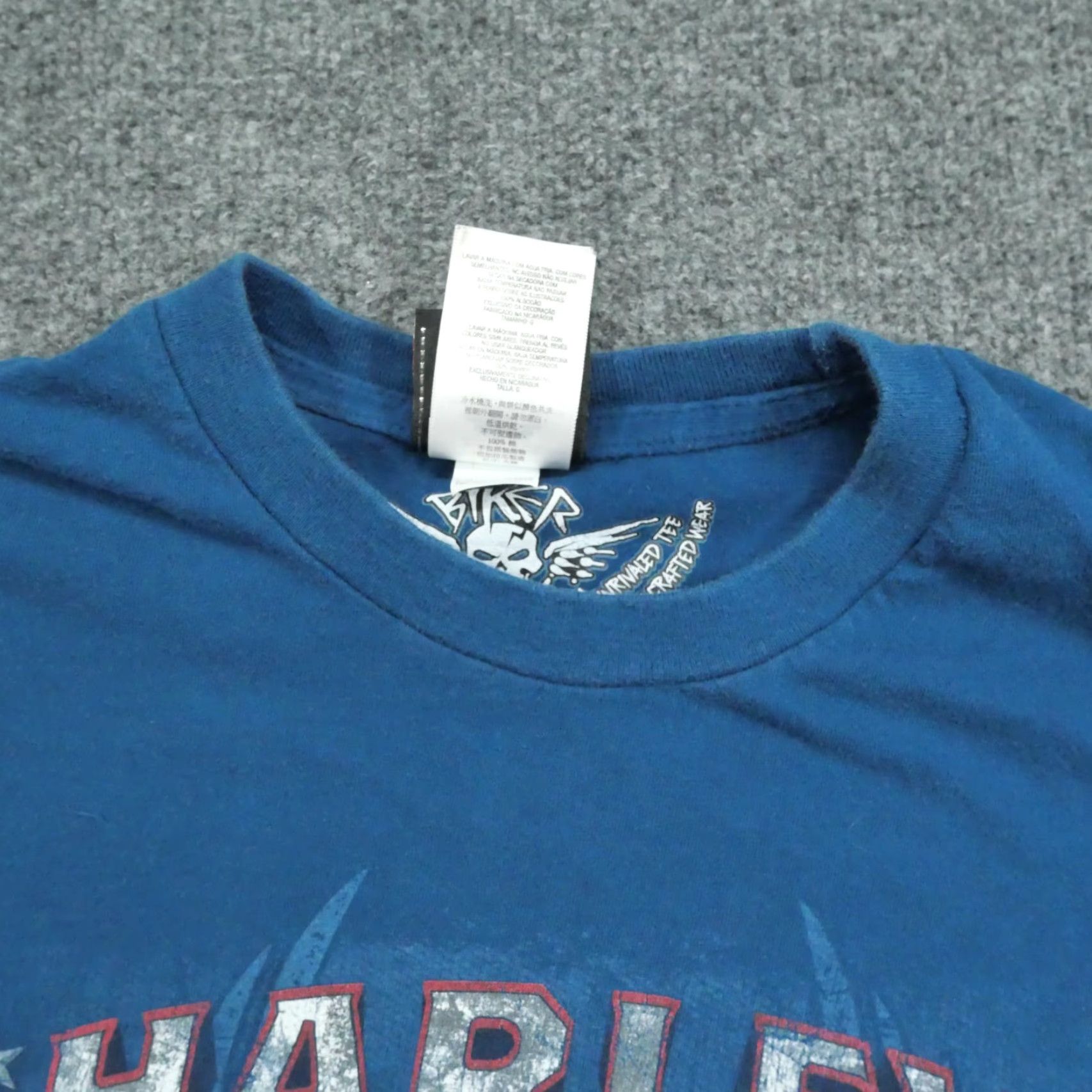 Harley Davidson Harley-Davidson T Shirt Adult Large Blue Burlington NC Motorcycle Eagle Logo Shirt Mens Short Sleeve Crew Neck Cotton Logo Size US L / EU 52-54 / 3 - 5 Thumbnail