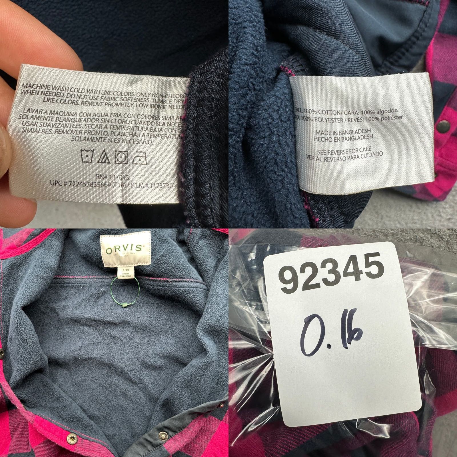 Orvis Orvis Nova Flannel Shirt Jacket Shacket Fleece Lined Women Small Pink Plaid Snap Button-Up Casual Workwear Size S / US 4 / IT 40 - 8 Thumbnail