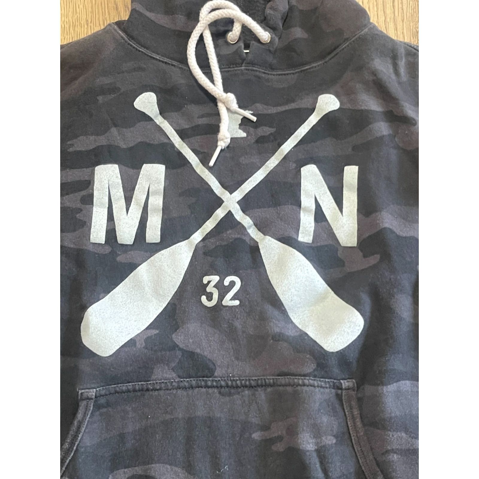 Vintage Sota Clothing Hoodie Womens Small Black Camouflage Pullover Logo Casual Modern Regular Fit Size S / US 4 / IT 40 - 5 Thumbnail