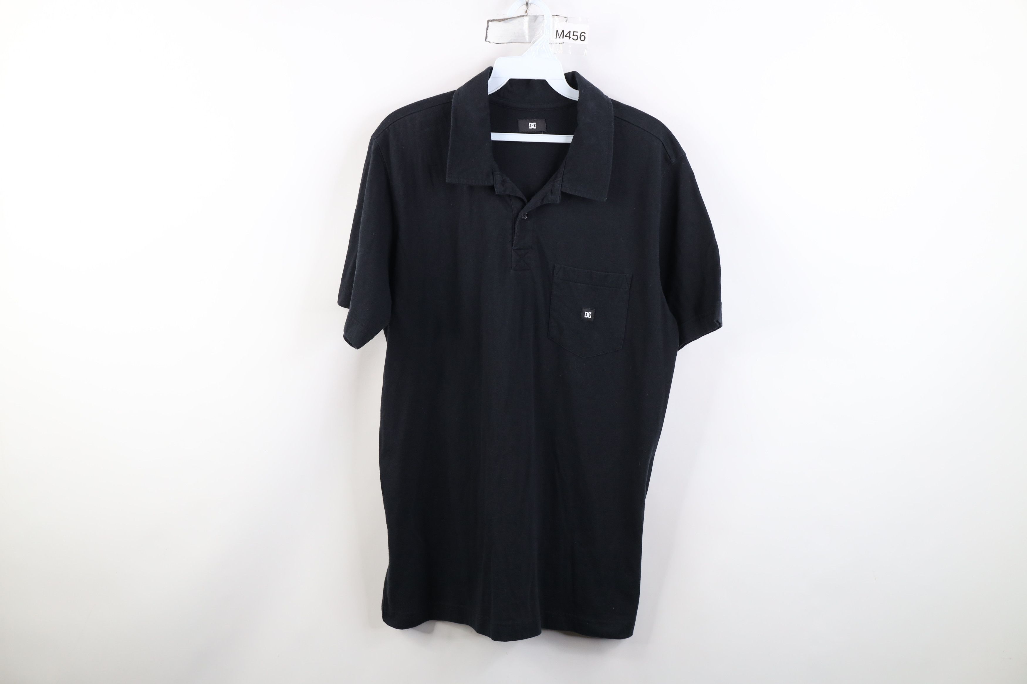 Vintage Vintage Y2K DC Shoes Skateboarding Box Logo Polo Shirt Black Size US M / EU 48-50 / 2 - 1 Thumbnail