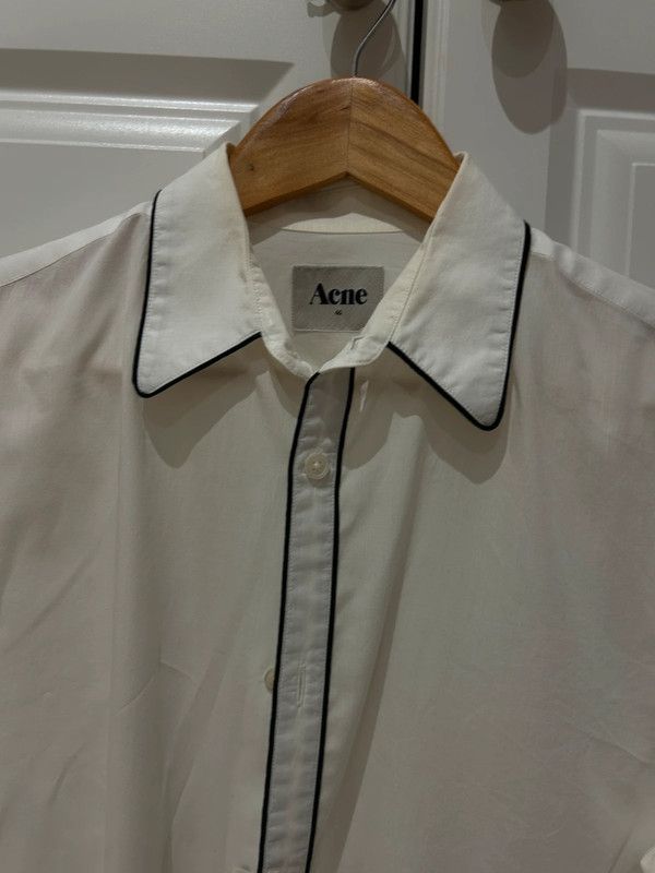 Acne Studios White shirt with black piping Size US S / EU 44-46 / 1 - 3 Thumbnail