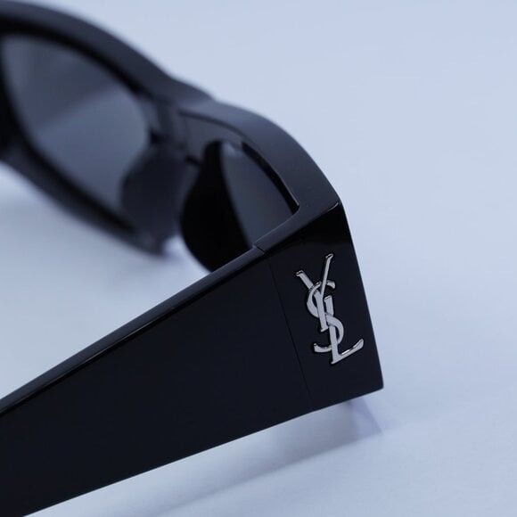Saint Laurent Paris New Saint Laurent SLM140/F 002 Sunglasses - Shiny Black Size ONE SIZE - 9 Thumbnail